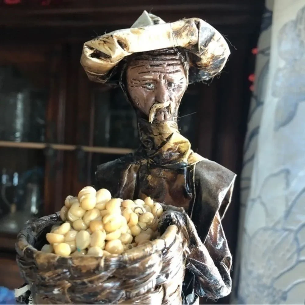 Mexican folk art paper machete old man‎ figurine Hispanic Latin handmade